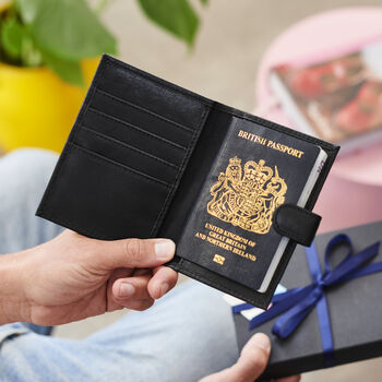 Luxury Leather Passport Holder With Hot Stamped Personalisation And/Or Engraved Message, 2 of 7