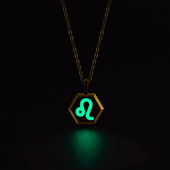 Leo Zodiac Glowing Pendant Necklace With Uv Keyring Torch, 7 of 12