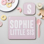 Girl's Personalised Sister Placemat And Coaster Set, thumbnail 1 of 8