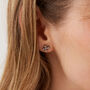 Four Cube Blocks Textured Sterling Silver Stud Earrings, thumbnail 3 of 7
