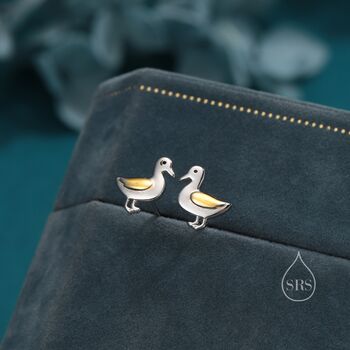 Cute Duck Stud Earrings In Sterling Silver, 7 of 12