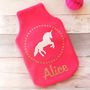 Personalised Sparkly Unicorn Hot Water Bottle Cover, thumbnail 6 of 6