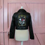 Cropped Tarot Card Black Leather Jacket, thumbnail 4 of 10