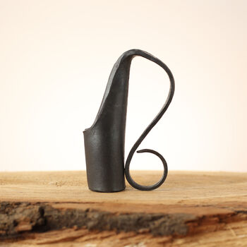 11th Anniversary Gift Hand Forged Steel Dinner Candle Holder, 3 of 10