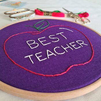 Best Teacher Embroidery Kit, 2 of 3