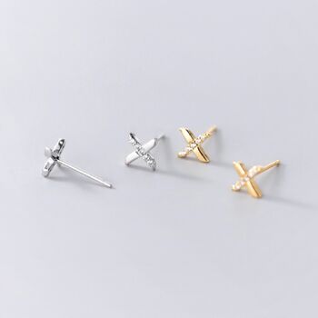 'Like You More Than Planned' Sterling Kisses Earrings, 3 of 8