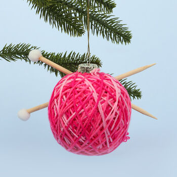 G Decor Cosy Christmas Ball Of Wool Bauble Ornament, 2 of 5