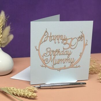 Personalised 50th Silver Papercut Birthday Card, 4 of 6
