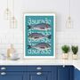 Sea Bream Print On Typography Background, thumbnail 2 of 4