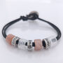 Personalised Beaded Bracelet With Engraved Rings – Custom Travel Bracelet, Memory Keepsake Gift For Him, thumbnail 6 of 9