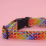 Rainbow Geometric Dog Collar, thumbnail 4 of 10