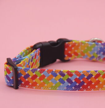 Rainbow Geometric Dog Collar, 4 of 10