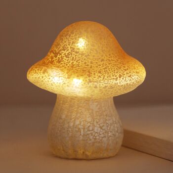 Medium Neutral Glass Mushroom Light, 3 of 5