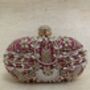 Pink Handcrafted Velvet Oval Clutch Bag, thumbnail 2 of 4