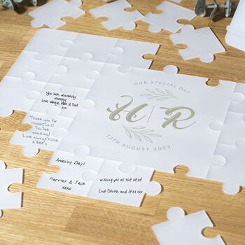 Frosted Acrylic Initials Wedding Signing Puzzle, 2 of 3