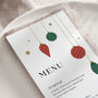 Striped Baubles Christmas Dinner Menu Cards, thumbnail 2 of 2
