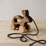 Personalised Wooden Pull Along Bunny, thumbnail 4 of 7