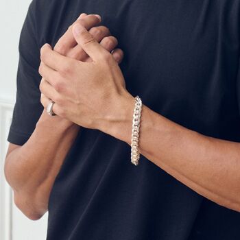 Sterling Silver Curb Chain Cuban Bracelet, 4 of 4
