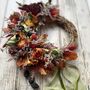 Dahlia, Heather And Blackberry Mini Autumn Wreath, thumbnail 1 of 10