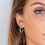 Halo Radiance Turquoise Earrings Gold Plated, thumbnail 4 of 12