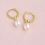 Sterling Silver And Pearl Beaded Hoop Earrings, thumbnail 7 of 8