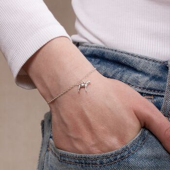 Personalised 3D Border Terrier Silver Chain Bracelet, 3 of 10