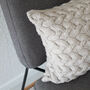 Contemporary Cable Cushion Hand Knit In Grey, thumbnail 5 of 6