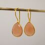 Peach Moonstone Sterling Silver Earrings, thumbnail 2 of 9