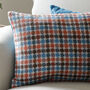 Rectangle Multi Spot Blue And Orange Wool Cushion, thumbnail 2 of 2