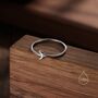 Extra Tiny Little Moon Skinny Ring In Sterling Silver, thumbnail 1 of 10