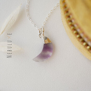 Fluorite Moon Pendant, 3 of 11