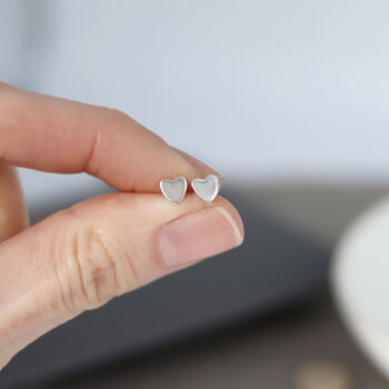 Silver Heart Studs, 2 of 4