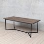 London Brown Live Edge Oak Industrial Dining Table, thumbnail 1 of 5