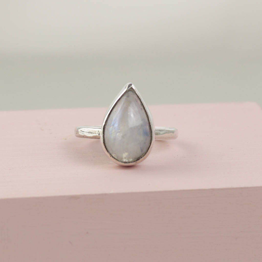 Statement Teardrop Moonstone Ring By Yvonne Henderson Jewellery ...