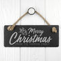 Personalised Merry Christmas Slate Hanging Sign, thumbnail 3 of 5