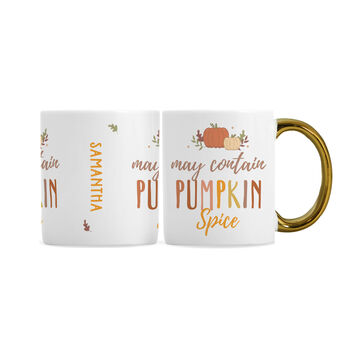 Personalised Pumpkin Spice Gold Handle Mug Ceramic, 6 of 6