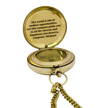 Engraved Push Button Compass For Graduation Gift, 5 of 9