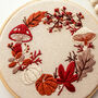 Autumn Wreath With Pumpkins And Mushrooms, Beginner Embroidery Kit, Hand Embroidery Gift, thumbnail 3 of 5