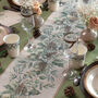 Winter Green Botanical Cotton Christmas Table Runner 3m X 28cm, thumbnail 3 of 4