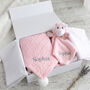 Personalised Pink Sherpa Blanket And Lion Comforter Set, thumbnail 1 of 8