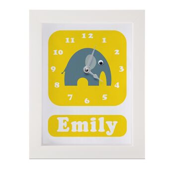 Personalised Childrens Elephant Clock, 9 of 10