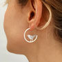 Mismatched Silver Hoop Studs With Bird And Leaves, thumbnail 3 of 5