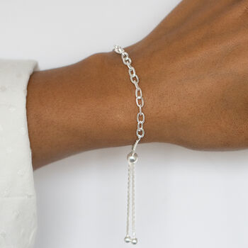 Personalised Sterling Silver Chain Slider Bracelet, 2 of 8
