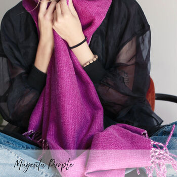 Reversible Colour Contrast Cashmere Blend Scarf, 9 of 12