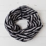 Lambswool Zebra Knitted Cowl, thumbnail 9 of 12