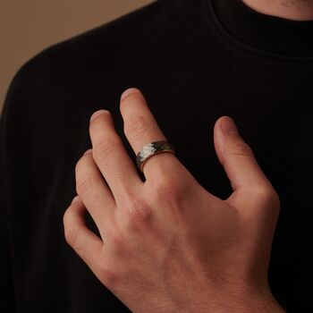 Personalised Silver And Gold Tungsten Wedding Band Ring, 6 of 10