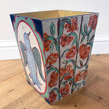 Songbird And Harlequin Wastepaper Bin, 4 of 11