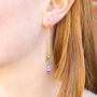 Willow Beaded 14 Karat Gold Filled Dangly Chain Earrings, thumbnail 2 of 4