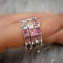 Pink Black Tourmaline Sterling Silver Open Ring, thumbnail 12 of 12