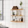 Adjustable Layer Three Tier Bamboo Bathroom Shelf Rack, thumbnail 2 of 9